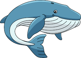 blue whale cartoon colored clipart