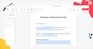 pregnancy verification letter sign