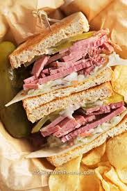 corned beef sandwich with coleslaw