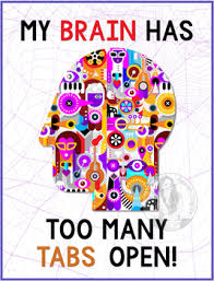 My Brain Has Too Many Tabs Open Funny Motivational Classroom Poster