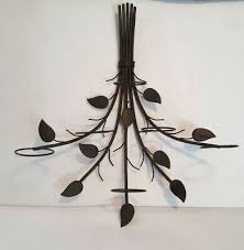 Metal Wall Sconce Branch Leaves 6