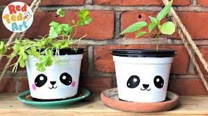 how to paint plastic plant pots with