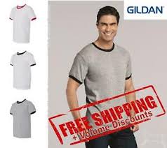 Details About Gildan Mens Short Sleeve Blank Dryblend Ringer T Shirt 8600 Up To 3xl