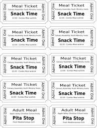 Meal Ticket Template Free Download Clip Art Webcomicms Net