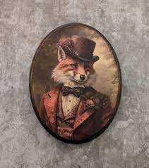 Mr Fox Victorian Wall Art Vintage Style
