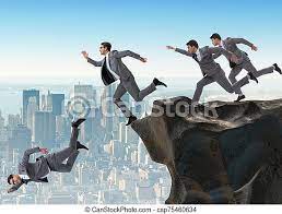 Business people falling off the cliff. The business people falling off the  cliff. | CanStock
