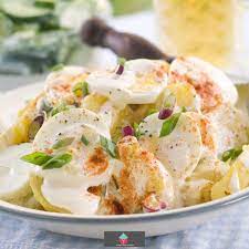 The dressing can be prepared in advance and left in fridge overnight if desired. Creamy Egg And Potato Salad Lovefoodies