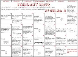 Calendar Math Teaching Math Algebra I