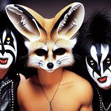 fennec fox as a member of kiss band