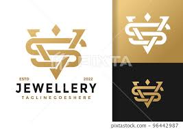 initials letter sv or vs jewellery logo