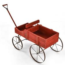 Amish Styled Wagon Plant Stand With