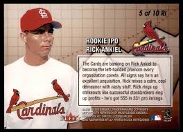 I cannot remember the first pack i opened, but this was the first set of baseball cards i ever had. 2000 Fleer Mystique Rick Ankiel Rc Elite Collectibles