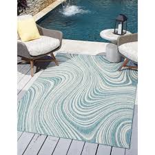 outdoor pool rug blue 6 0 x 9 0