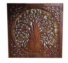 Antique Brown Wooden Tree Wall Decor