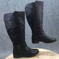 American Eagle Boots Womens 10 W Outfitters Tall Knee High Black Leather  Buckled | eBay