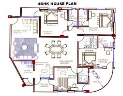4 Bhk House With Furniture Layout Plan