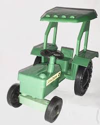 multicolor fiber metal tractor toy for