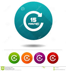 15 Minutes Rotation Icon Timer Symbol Sign Web Button