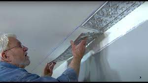 how to install faux tin ceiling tiles