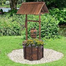 Vingli Wooden Wishing Well Planter With