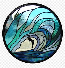 Stained Glass Sea Water Dolphin Water