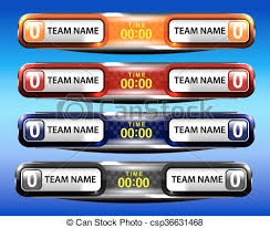 Sport Scoreboard Template Design Set Of Scoreboard Sport Template