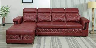 leatherette lhs pull out sofa bed