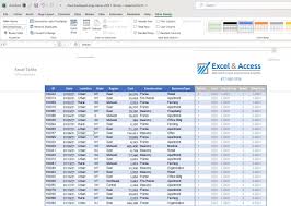 get excel table addresses excel and