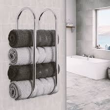 wall mounted chrome towel holder shelf