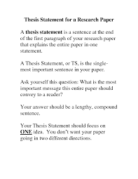 How To Write A Research Paper Thesis Statement Thesis
