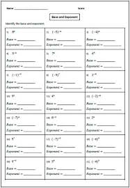 Exponent Worksheets Exponents Word