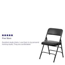 black frame metal folding chair