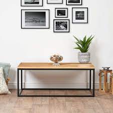 Solid Oak Low Coffee Table Large Sofa