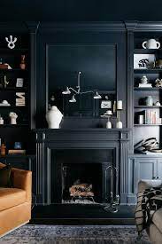 Black Fireplace Mantle With Inset