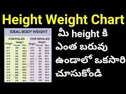 perfect ideal height weight chart for