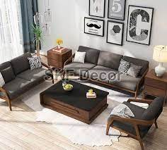 teak wood luxury 7 seater sofa set at