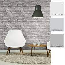 rustic brick wallpaper silver grey i