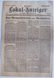 Die einzigen, die das nicht wissen, sind die deutschen. Lemo Bestand Objekt Zeitungstitel Der Gewaltfrieden Von Versailles 1919