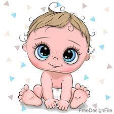 cartoon cute baby card vectors 01 free