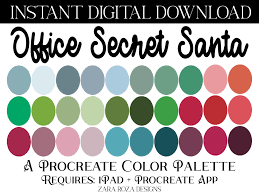 Office Secret Santa Procreate Palette Graphic by ZaraRozaDesigns · Creative  Fabrica