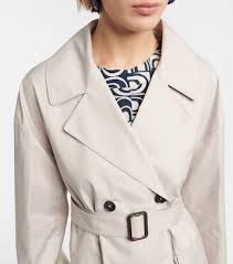 Cotton Blend Trench Coat In Beige Max