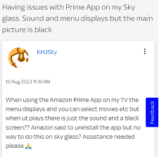 prime video not working on sky gl tv