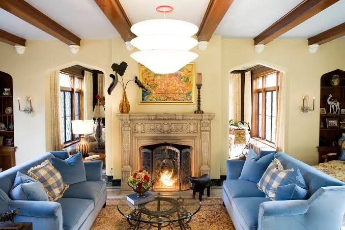 Lush Tradition: Elements of the American Tudor Living Room