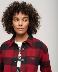women s check flannel overshirt in