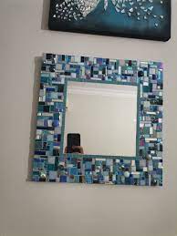 Blue Mosaic Mirror Small Mosaic Mirror