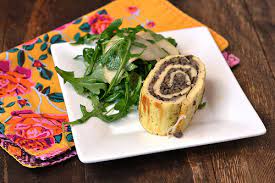 mushroom and brie egg roulade