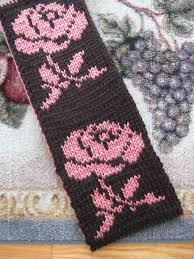 Reversible Rose Scarf Judys Knitting Page