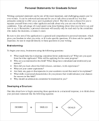 Personal Statement Template For Graduate School Find A    