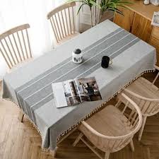 modern linen cotton rectangular table
