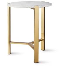 Gold End Table With Marble Top Top